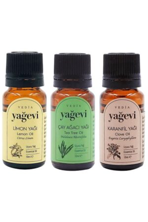 Uçucu Yağ Seti – Limon, Çay Ağacı & Karanfil | 3 x 10 ml