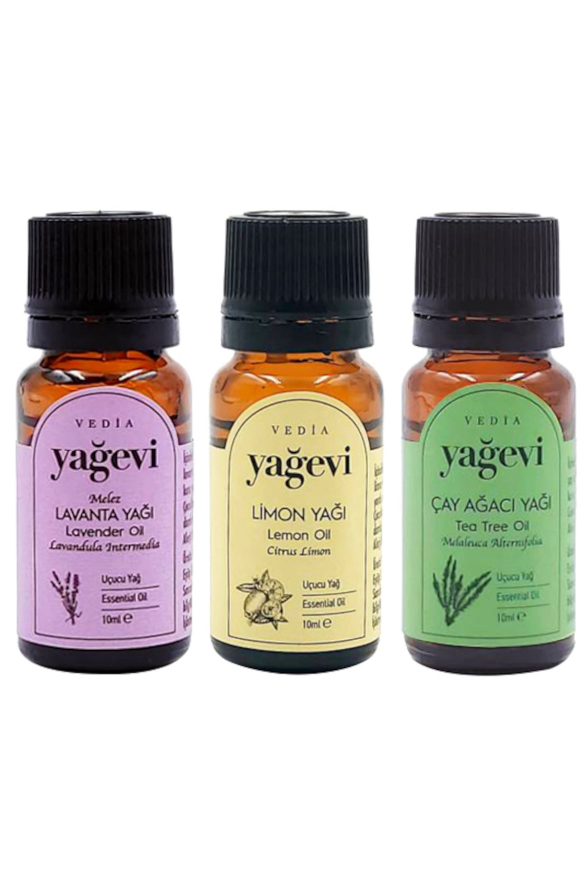 Uçucu Yağ Seti – Lavanta, Limon & Çay Ağacı | 3 x 10 ml Uçucu Yağ Seti – Lavanta, Limon & Çay Ağacı | 3 x 10 ml