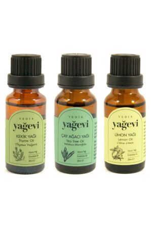 Uçucu Yağ Seti – Kekik, Limon & Çay Ağacı | 3 x 20 ml