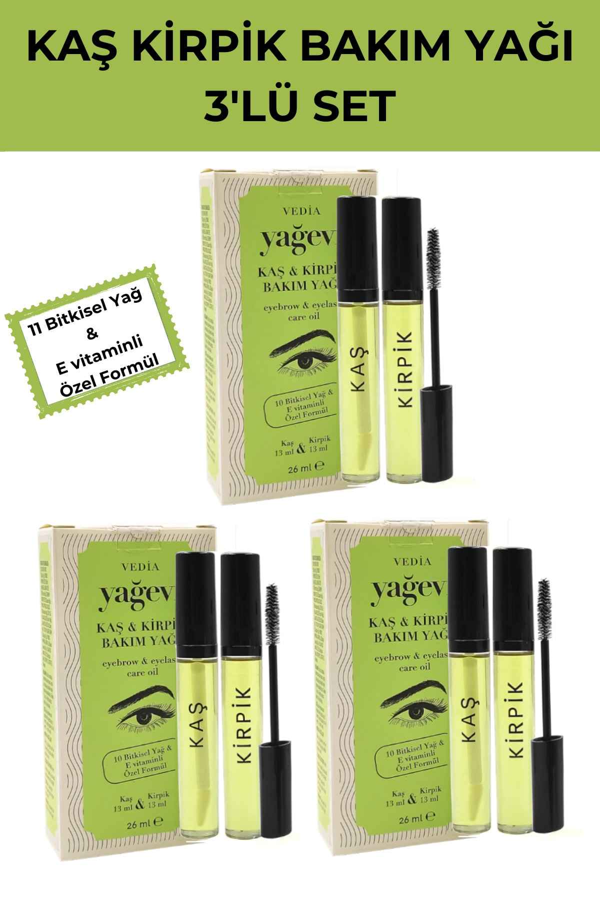 Kaş & Kirpik Bakım Yağı Seti – 13 ml Kaş & Kirpik Bakım Yağı Seti – 13 ml